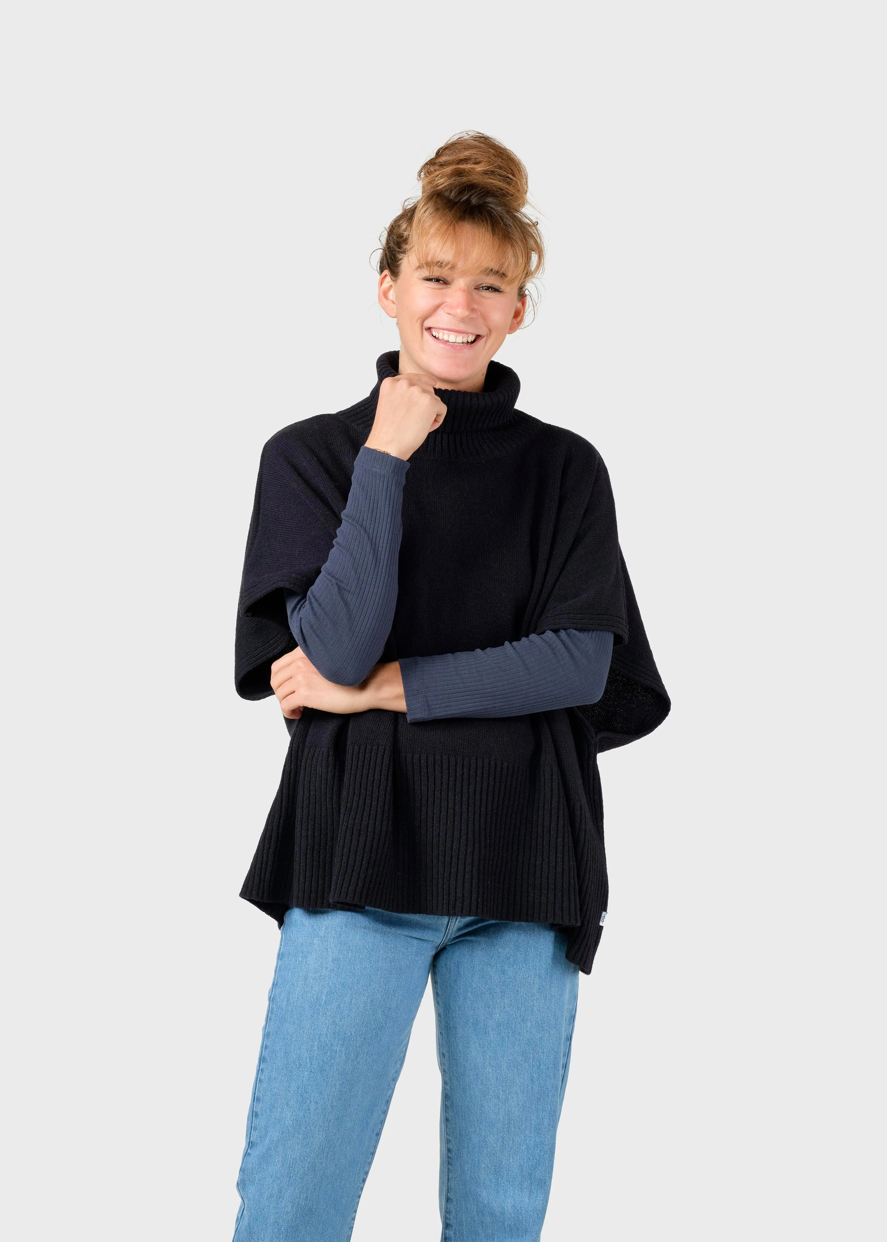 Alba knit poncho - Black