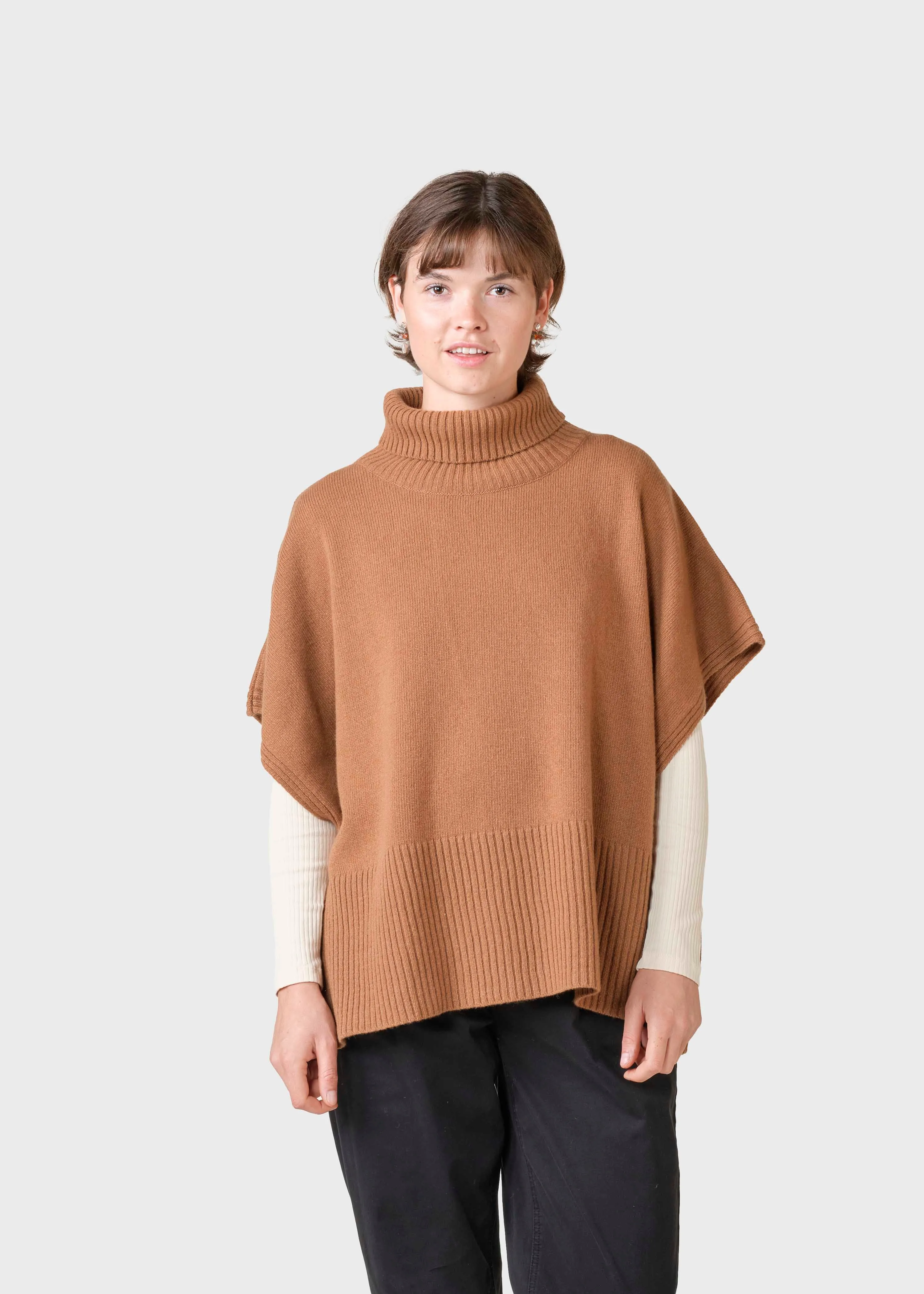 Alba knit poncho - Camel