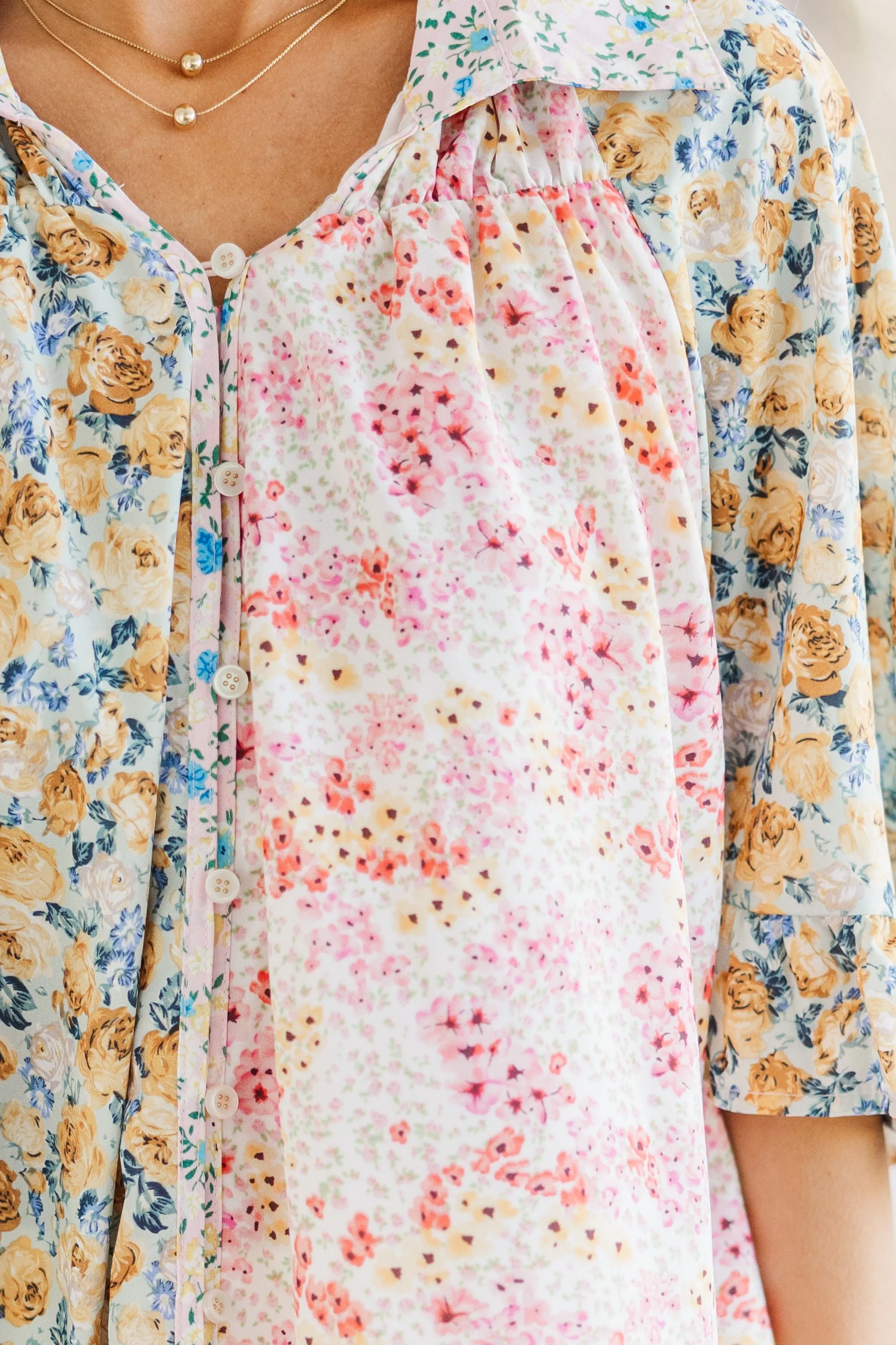 All That You Need Blush Pink Ditsy Floral Tunic