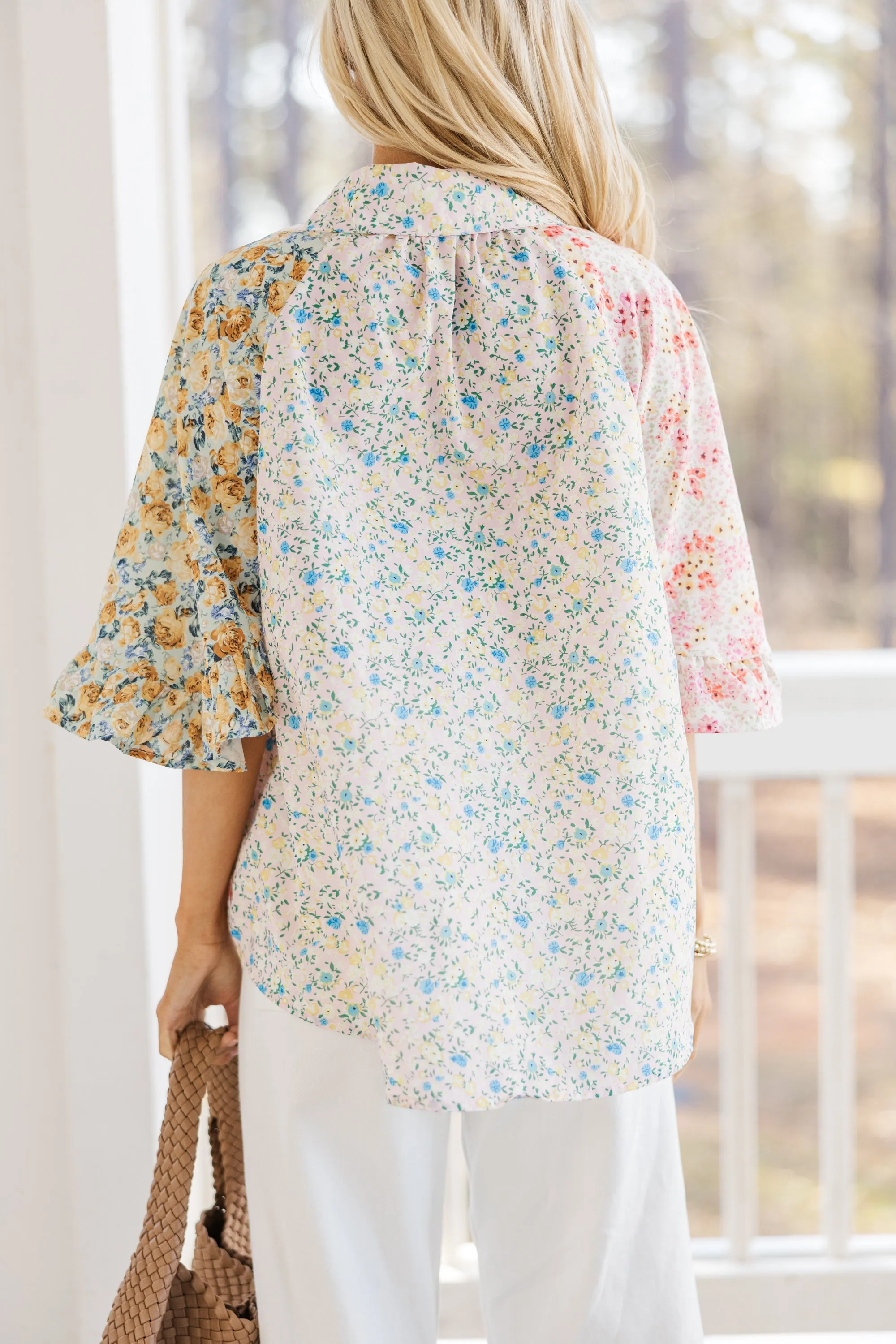 All That You Need Blush Pink Ditsy Floral Tunic