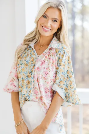 All That You Need Blush Pink Ditsy Floral Tunic