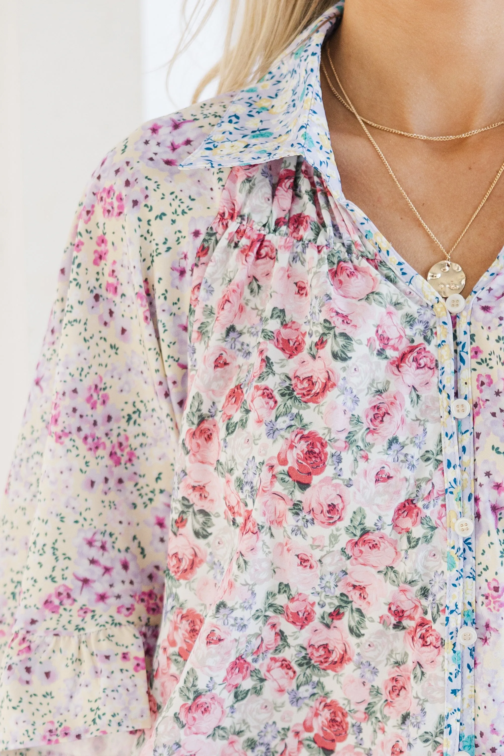 All That You Need Lavender Purple Ditsy Floral Tunic