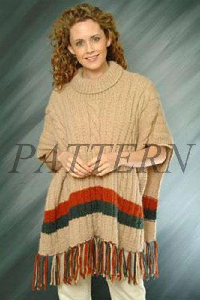 Alpaca Grande Cable & Rib Poncho Pattern