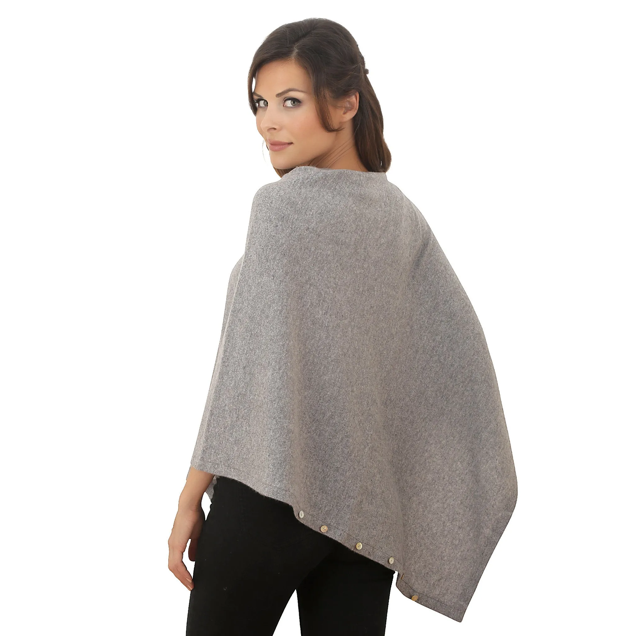 Cashmere Poncho Gray
