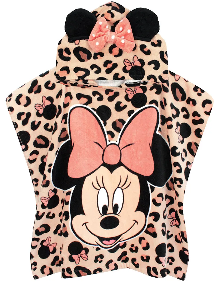 Disney Minnie Mouse Girl Swimsuit & Towel Poncho Set