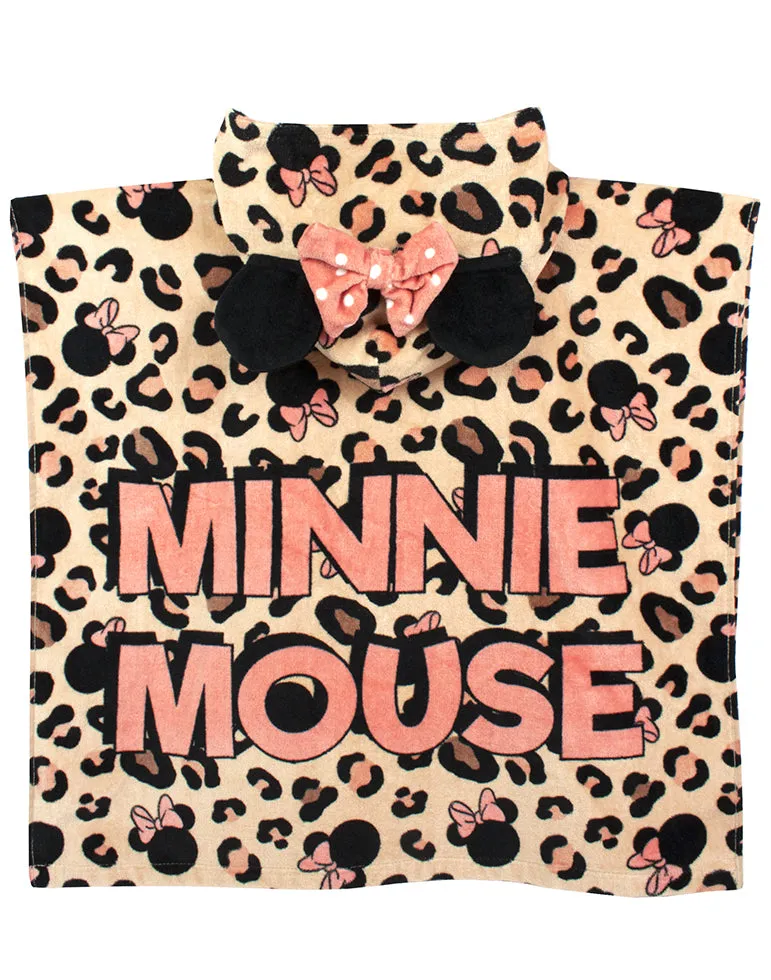 Disney Minnie Mouse Girl Swimsuit & Towel Poncho Set