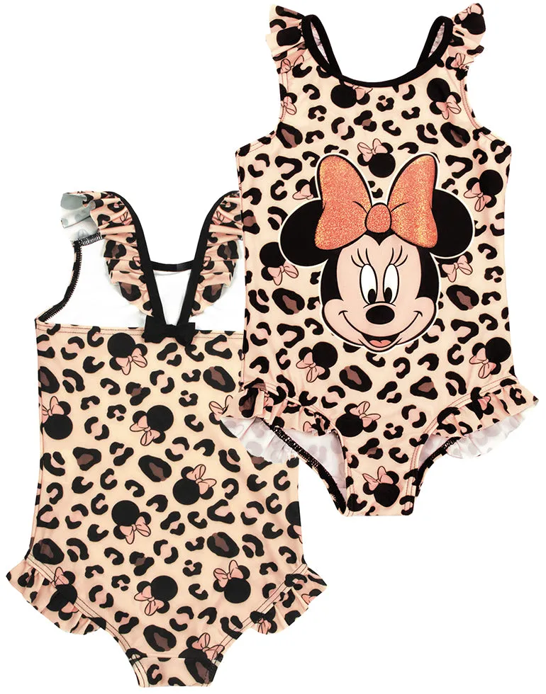 Disney Minnie Mouse Girl Swimsuit & Towel Poncho Set