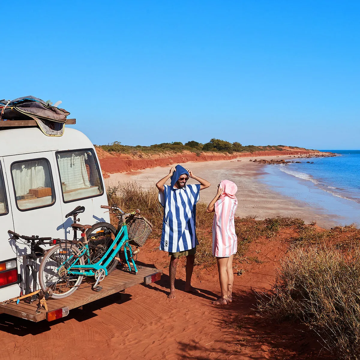 Dock & Bay Poncho Adults - Whitsunday Blue - Customised Embroidery Personalised for You