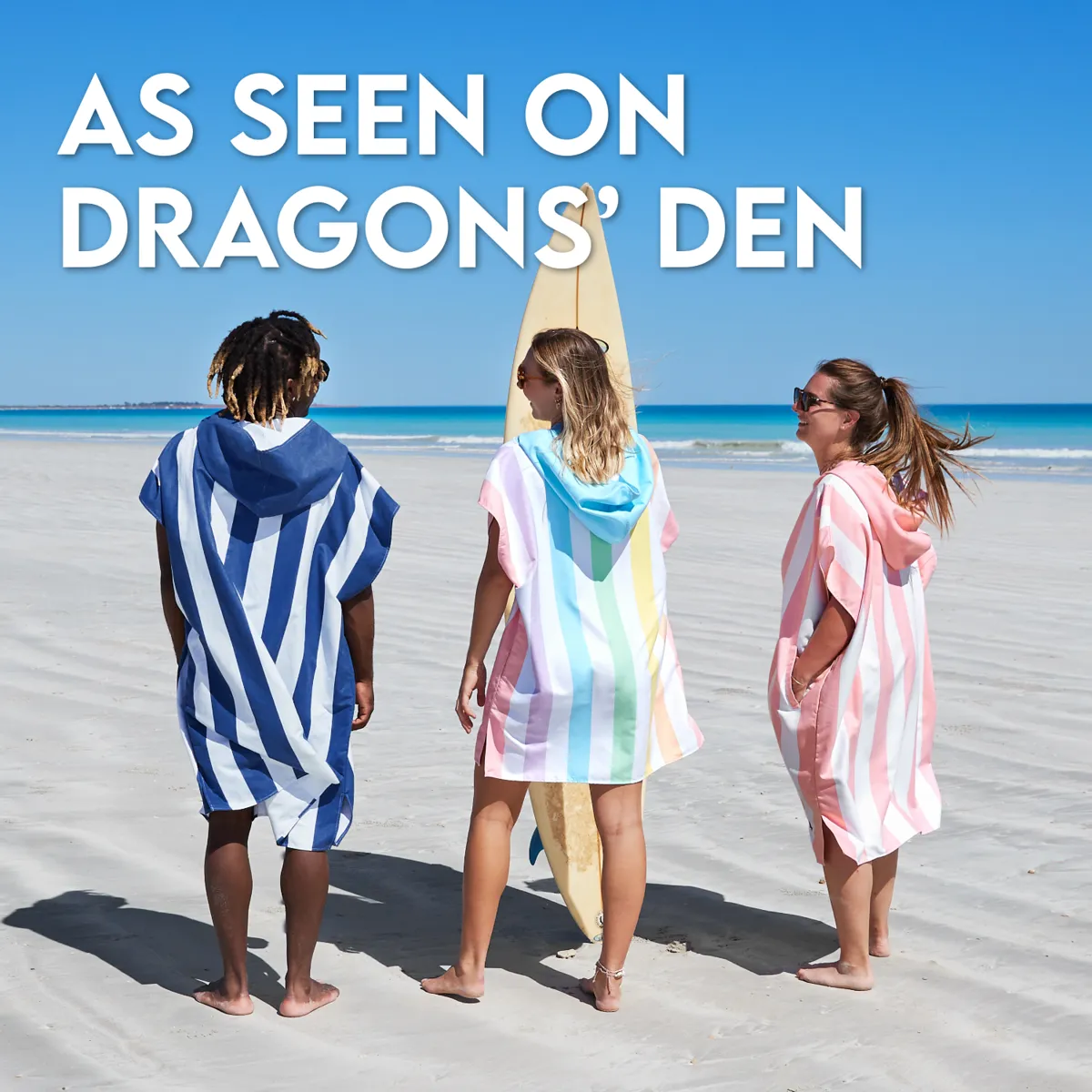 Dock & Bay Poncho Adults - Whitsunday Blue - Customised Embroidery Personalised for You