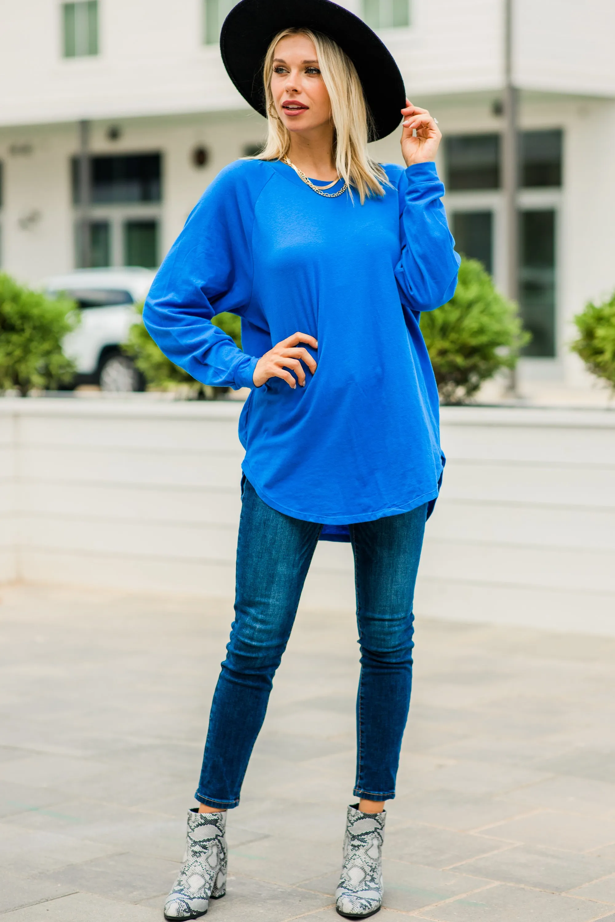 Easy Like Sunday Cobalt Blue Tunic