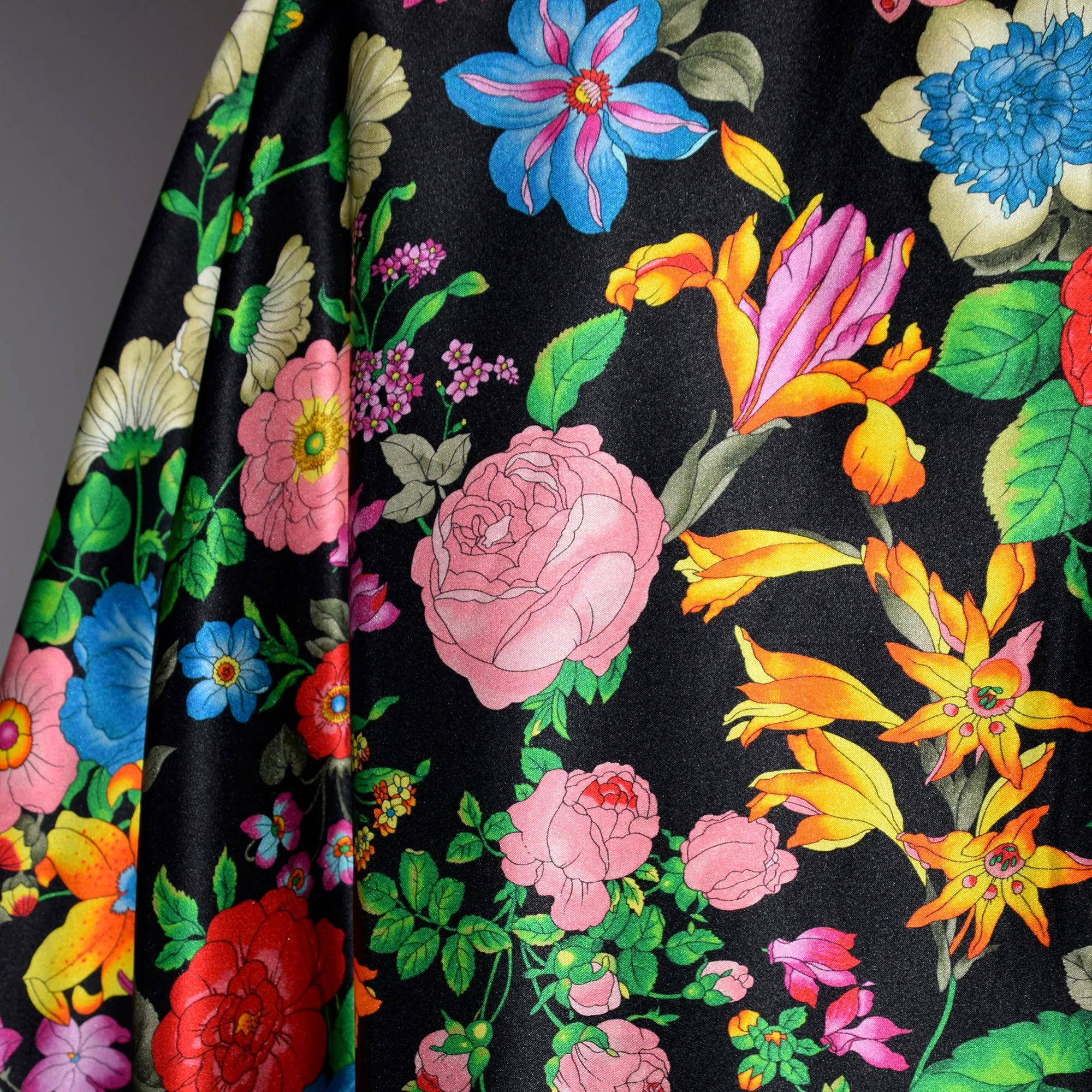 Exquisite One of a Kind Floral 100% Silk Poncho