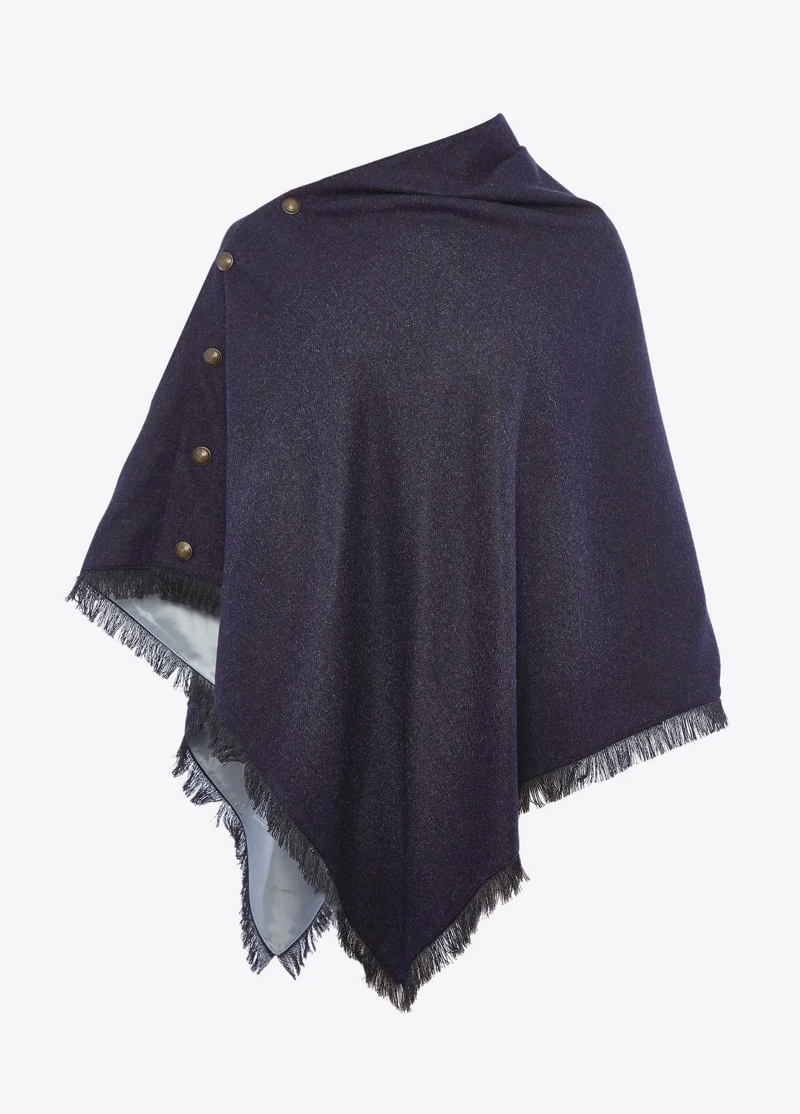 Hazelwood Tweed Poncho, navy marineblå