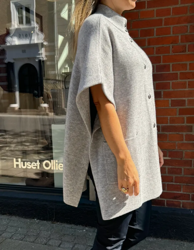 Hemisphere Poncho H-neck - Grey Melange
