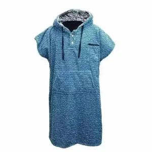 Hooded Surf Poncho Changing Towel Robe Blue