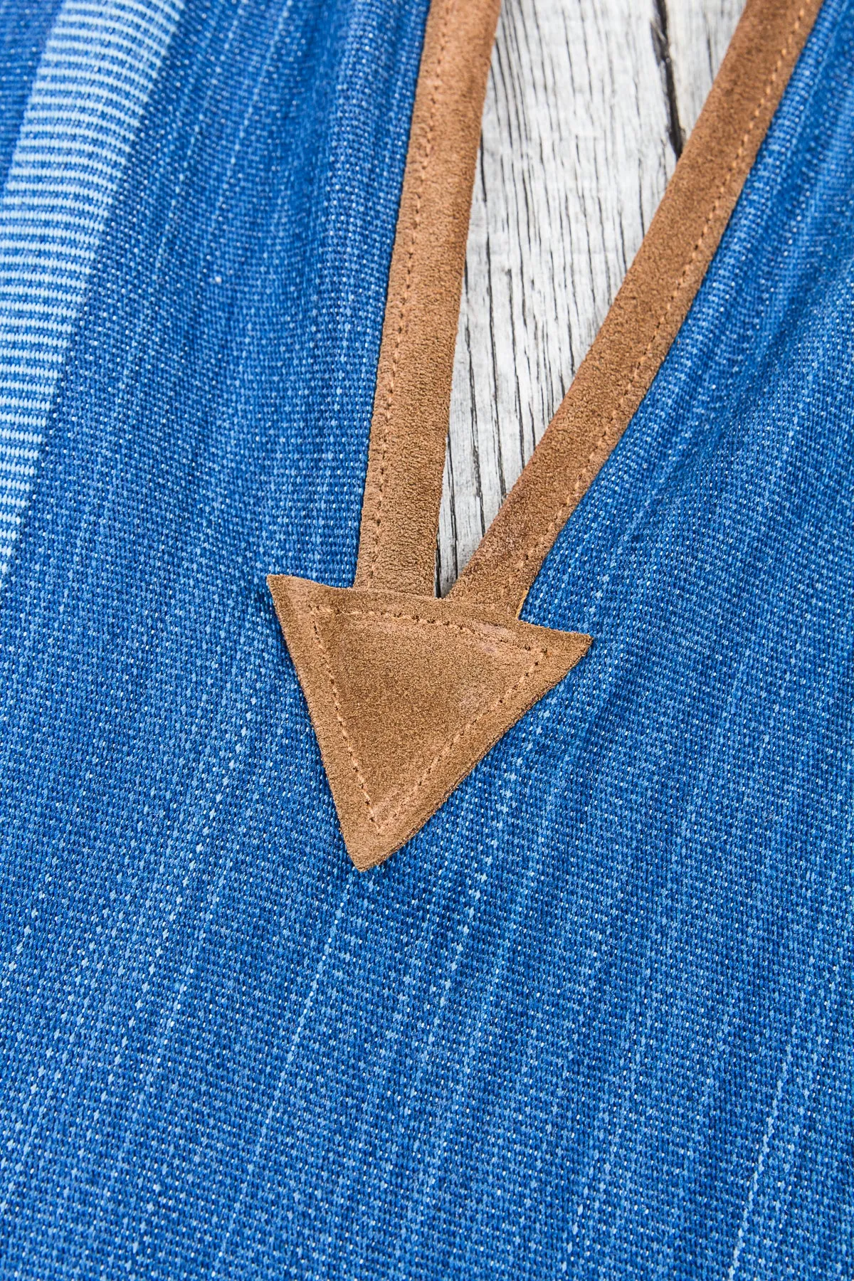 Indigofera Poncho Japanese Cotton / Wool Indigo / White Stripe