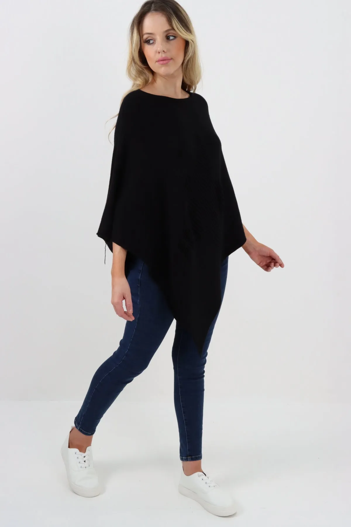 Italian Knitted Lagenlook Star Poncho