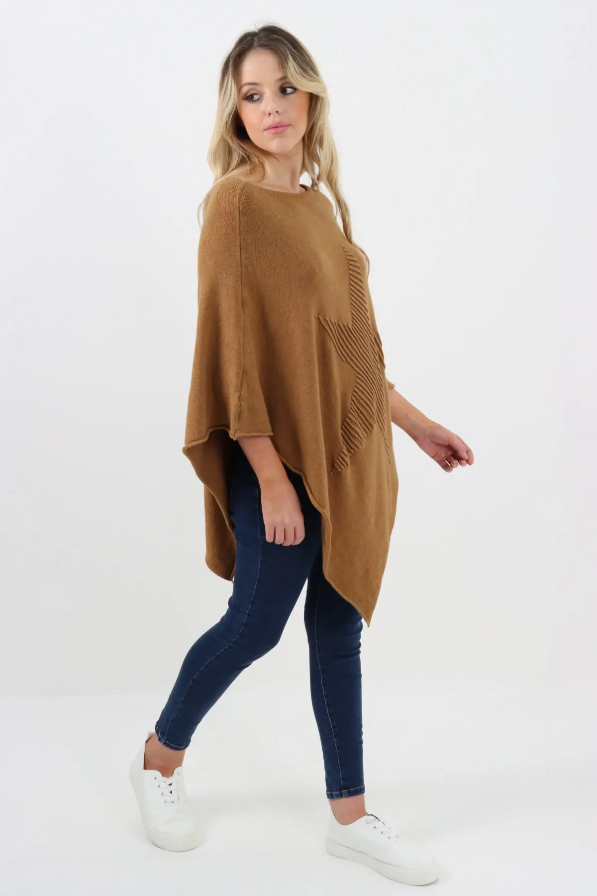 Italian Knitted Lagenlook Star Poncho