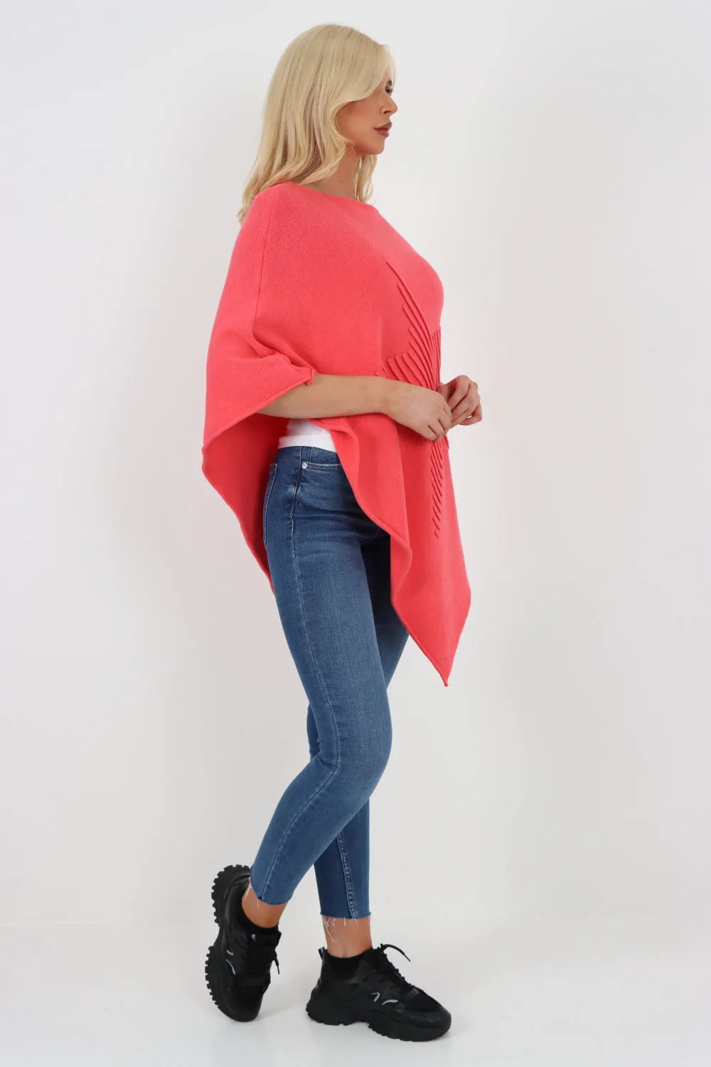 Italian Knitted Lagenlook Star Poncho
