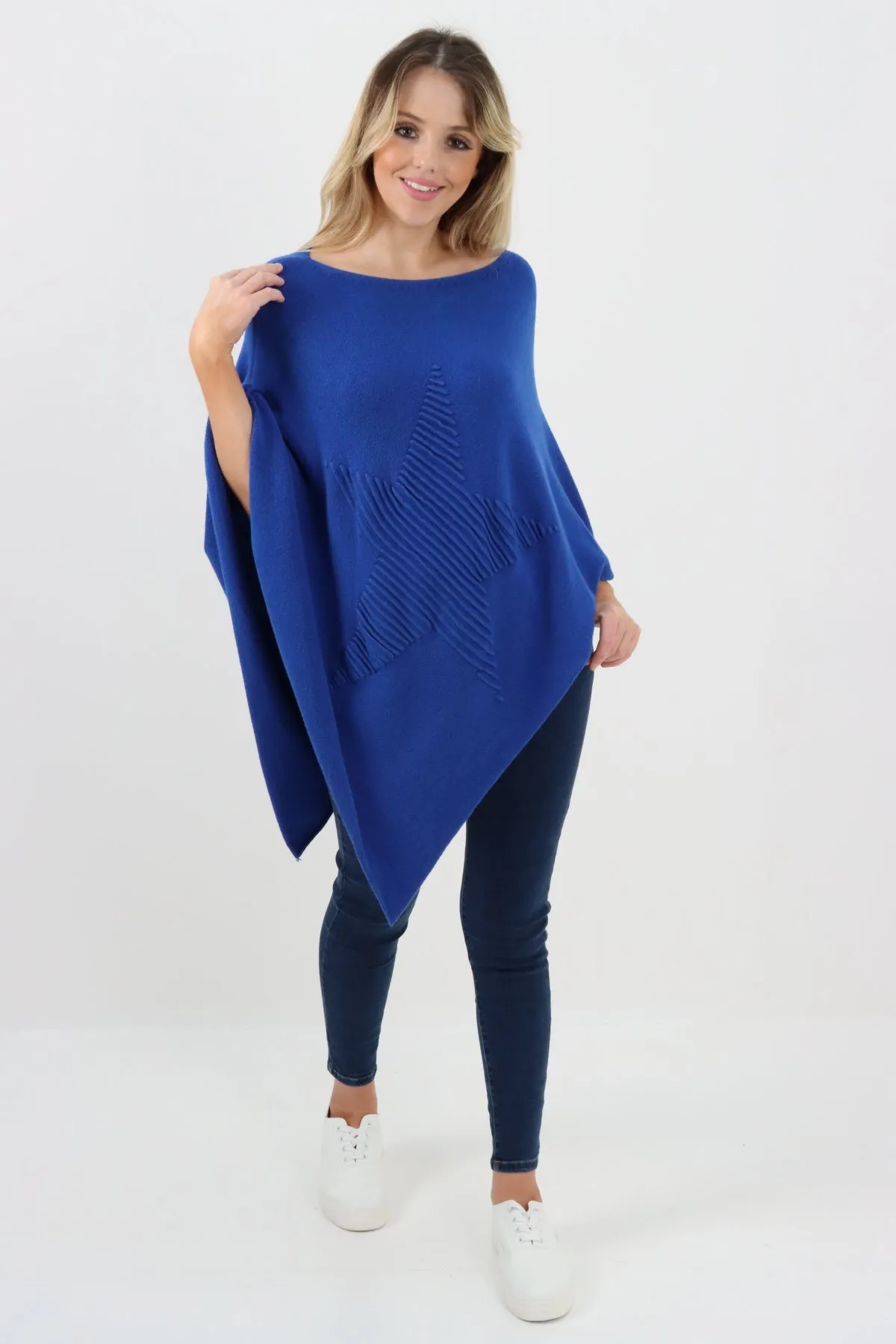 Italian Knitted Lagenlook Star Poncho