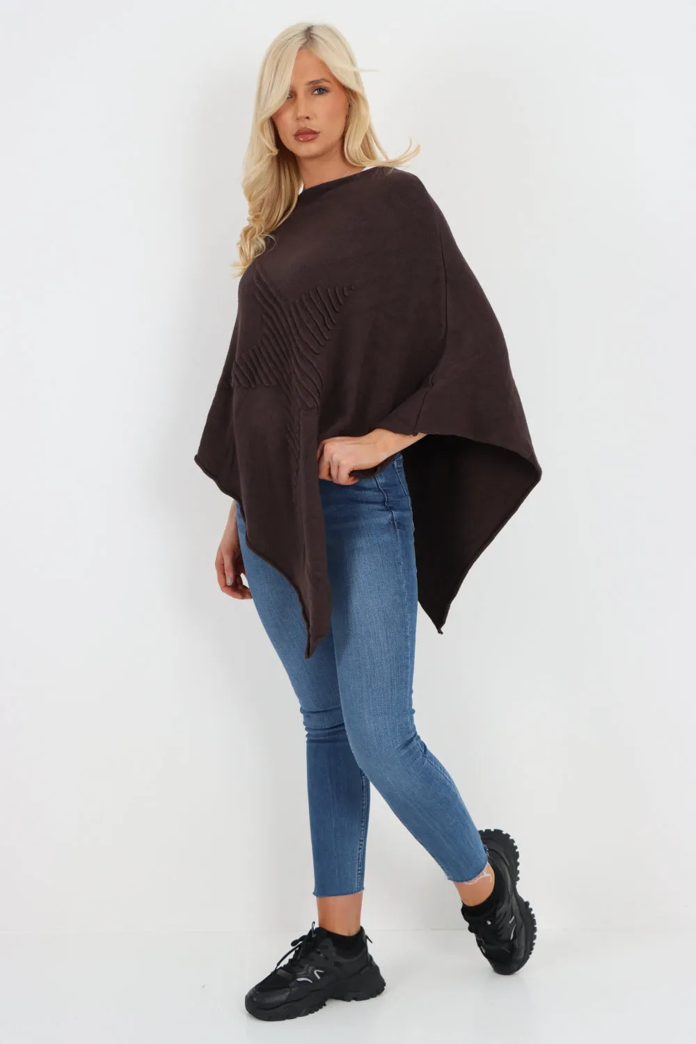 Italian Knitted Lagenlook Star Poncho