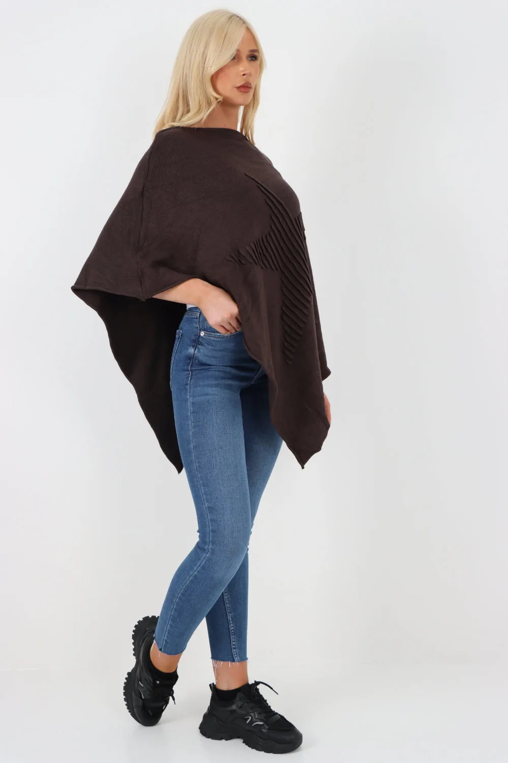 Italian Knitted Lagenlook Star Poncho