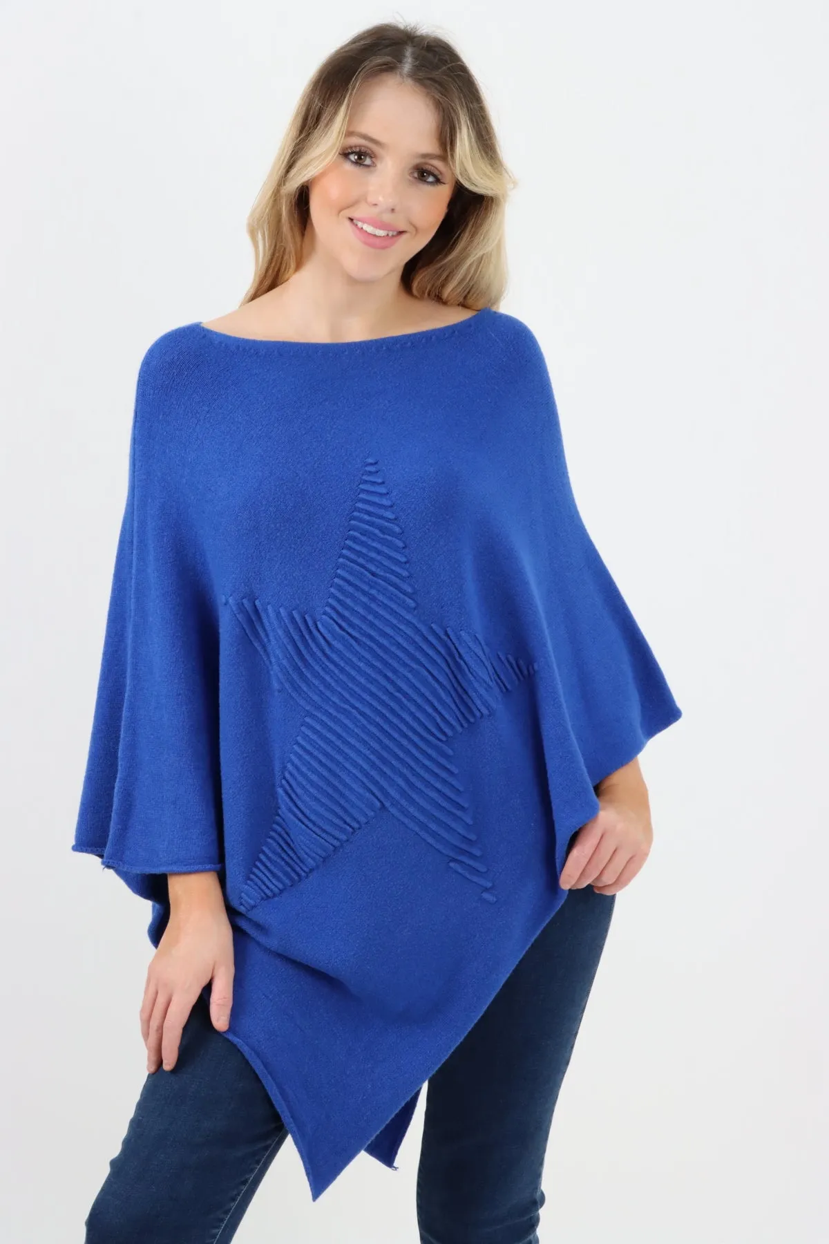 Italian Knitted Lagenlook Star Poncho