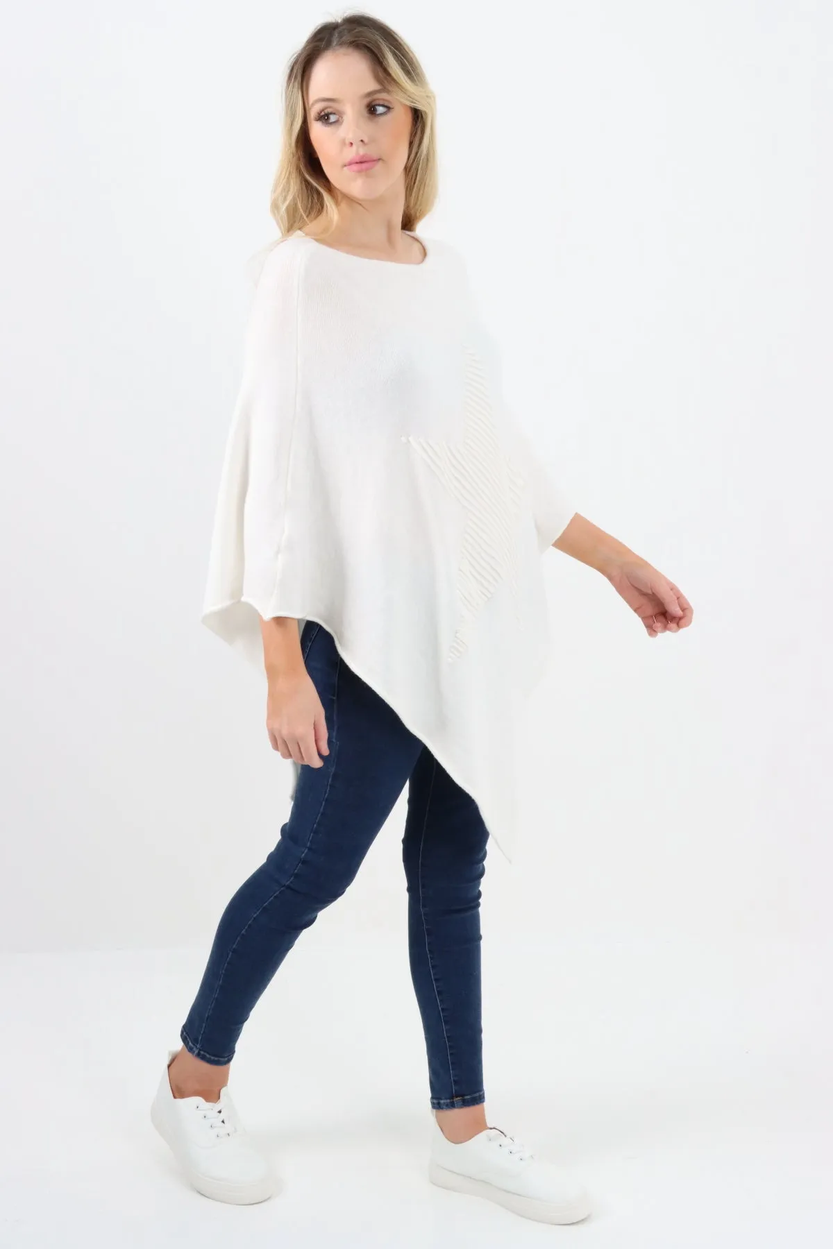 Italian Knitted Lagenlook Star Poncho