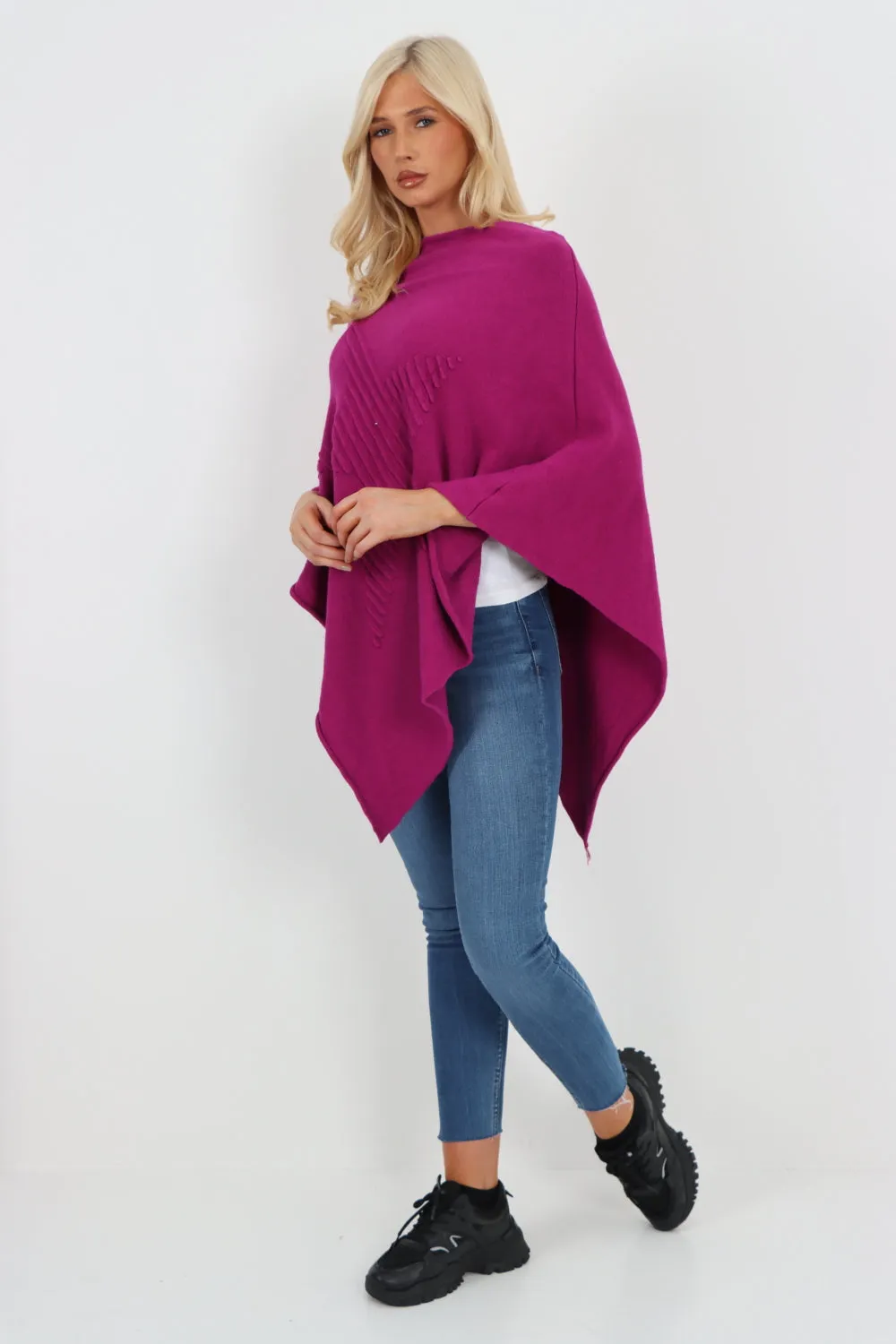 Italian Knitted Lagenlook Star Poncho