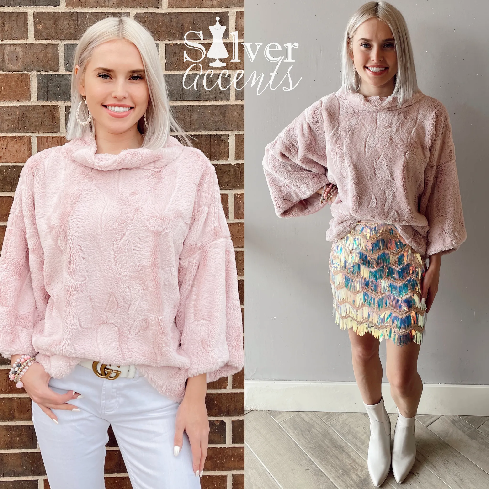 IVY JANE Fur CHARLOTTE Poncho Top