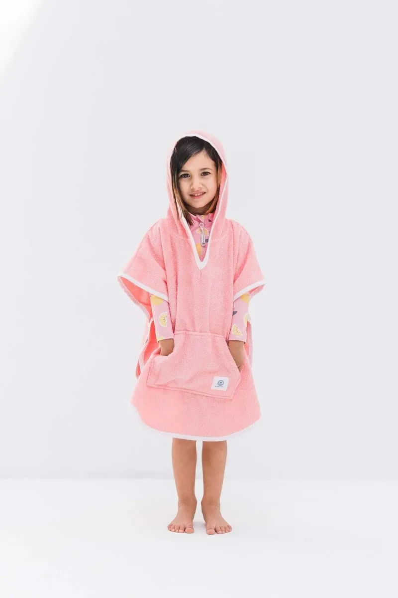 KIDS TOWEL PONCHO - Summer Pink