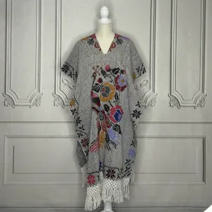 Mexican Poncho Cross Stitch Gray Peacock