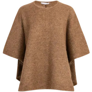 Mohair Demi Curvy Poncho - Light Brown