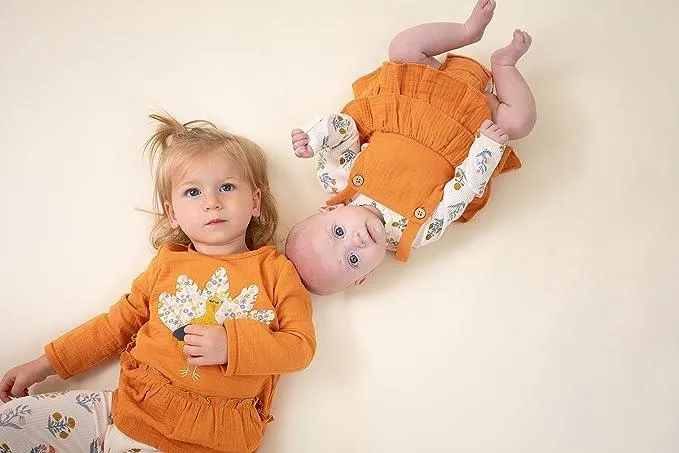 Mud Pie Kids Thanksgiving Turkey Tunic and Autumn Legging Girls 2 Pc Set