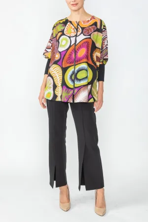 Multi Color Zip Front Poncho