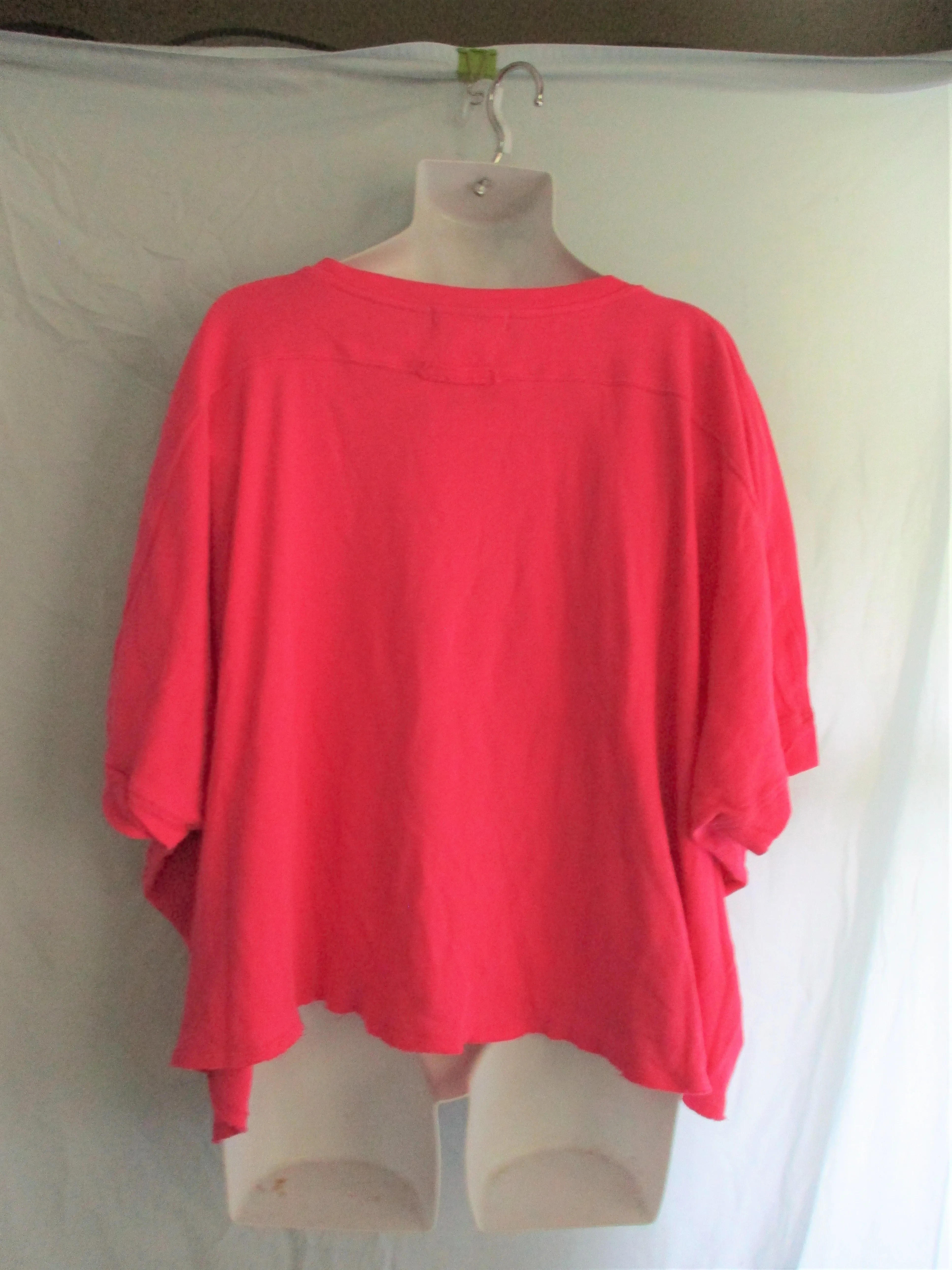 NEW WE THE FREE PEOPLE CC Tee 100% Cotton Asymmetrical Top XL PINK
