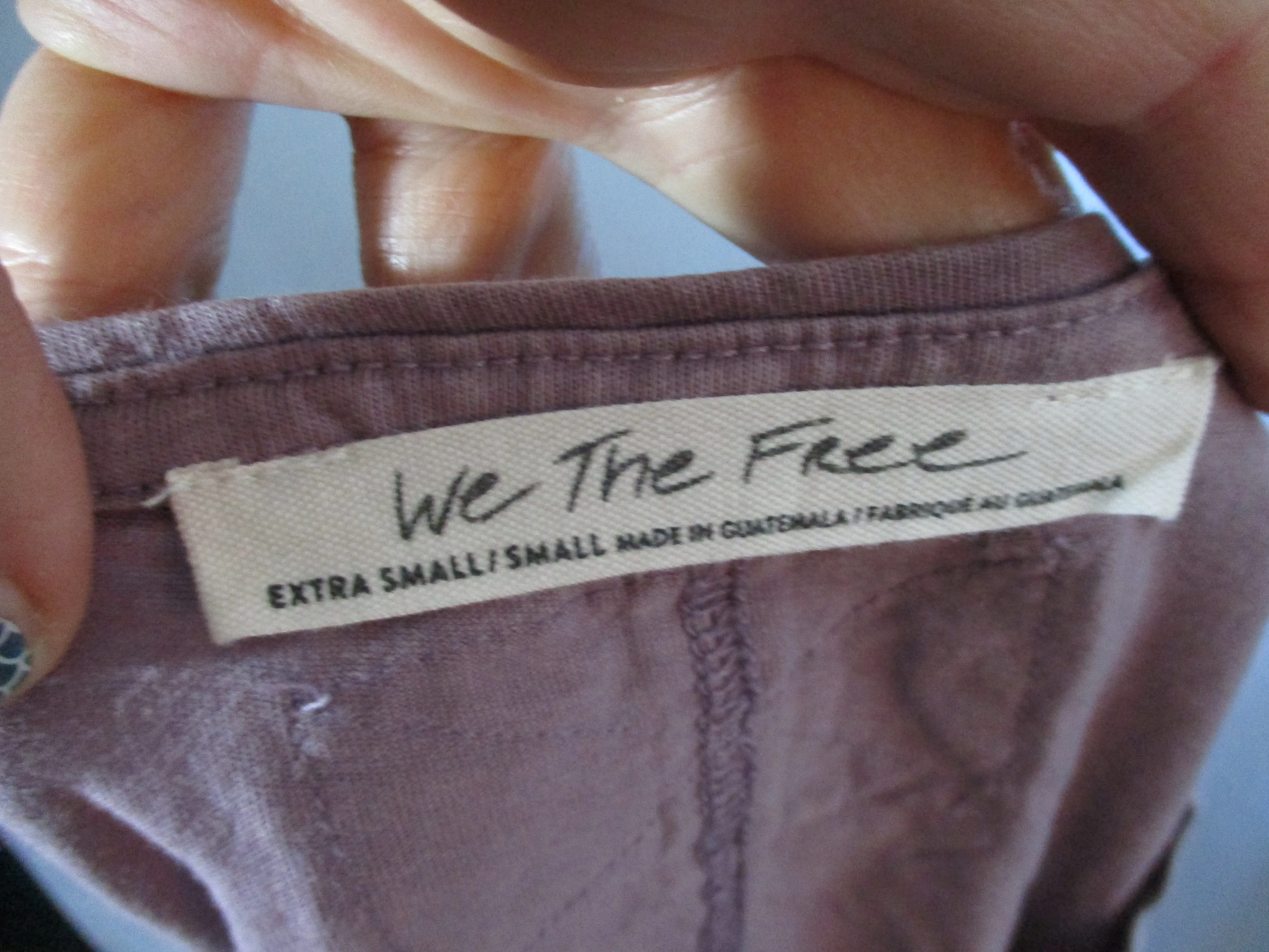 NEW WE THE FREE PEOPLE Tee 100% Cotton T-Shirt Top XS LILAC PURPLE