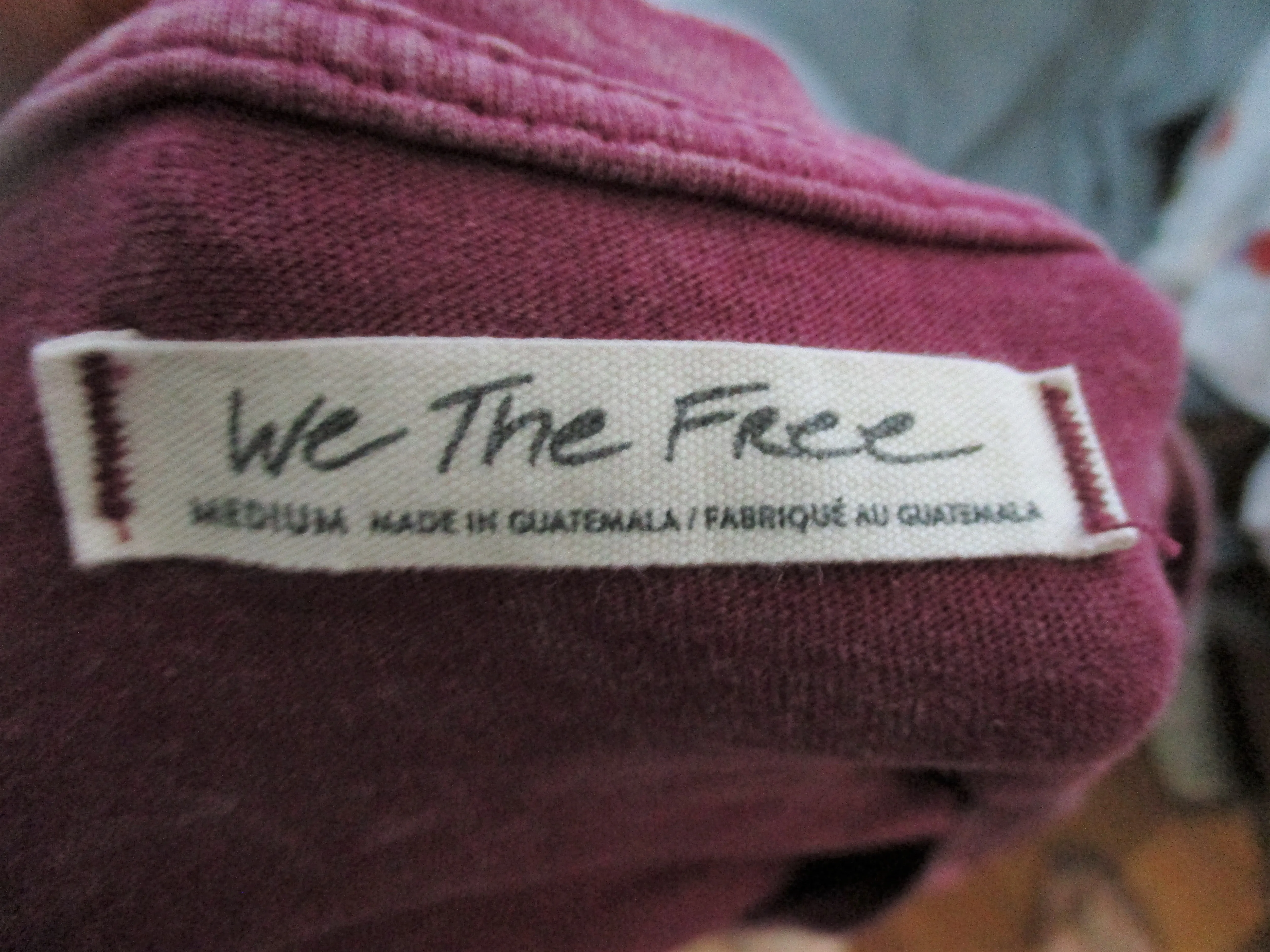 NEW WE THE FREE PEOPLE Thin Sweatshirt Top Coverup Long Sleeve Tee M PURPLE WINE BURGUNDY