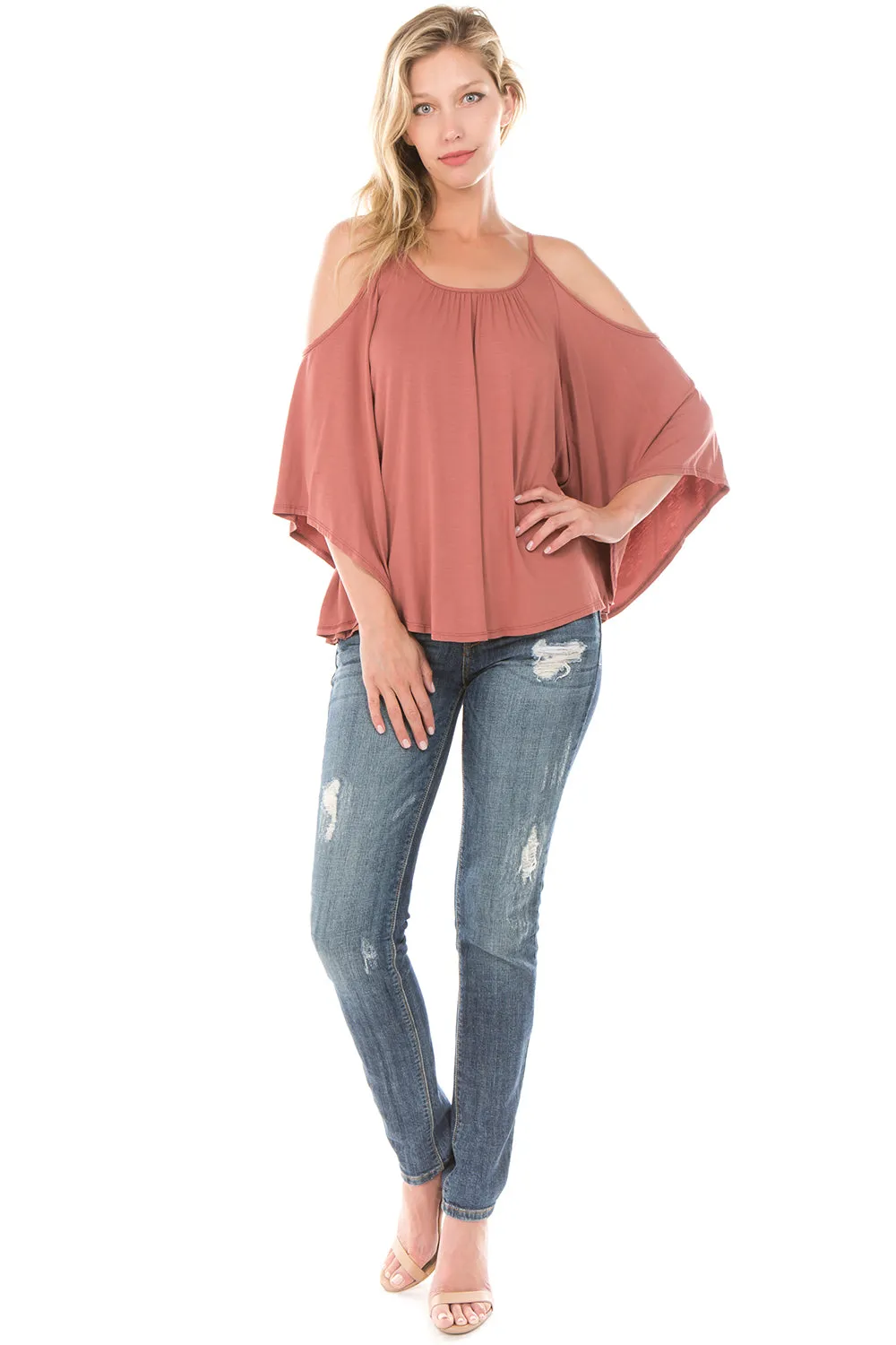 NICK OPEN SHOULDER TOP (COPPER)- JT7352