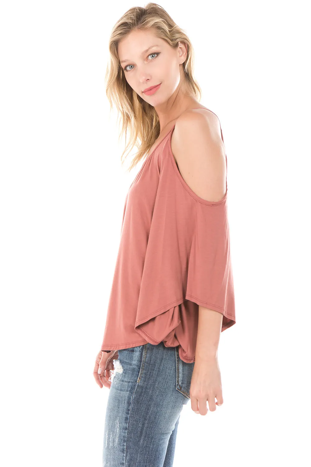 NICK OPEN SHOULDER TOP (COPPER)- JT7352