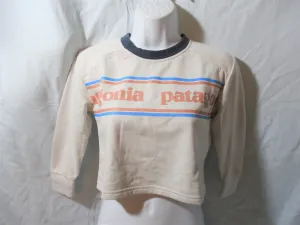 NWT Girls PATAGONIA LW Crew Sweatshirt Top Shirt Signature Monogram XS Gray Kids
