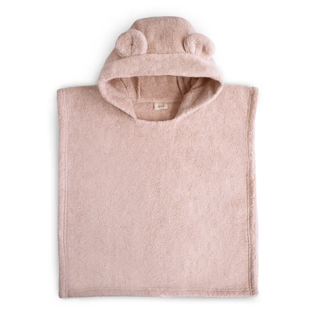 Organic Cotton Bear Poncho Towel - Blush by Mushie & Co