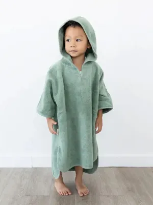 Organic Cotton Hooded Poncho Cover-Up