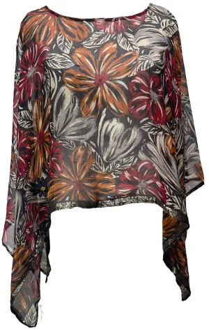 PCH4695 Avatar Sheer Pure Chiffon Silk Capelet Poncho