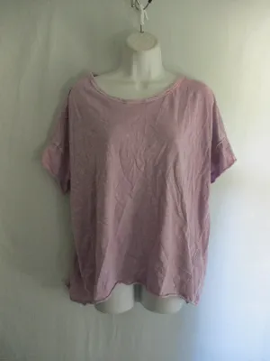 PILCRO SPIRIT ANTHROPOLOGIE Oversize Tee 100% Cotton T-Shirt Top XL Beach LILAC PURPLE
