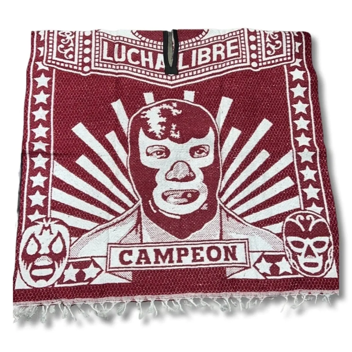 Poncho con Lucha Libre Bordado Doble Vista Artesanal imp-73131