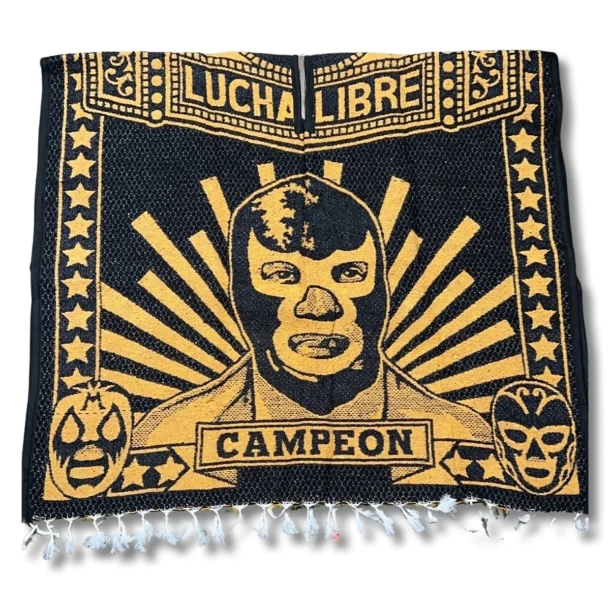 Poncho con Lucha Libre Bordado Doble Vista Artesanal imp-73131
