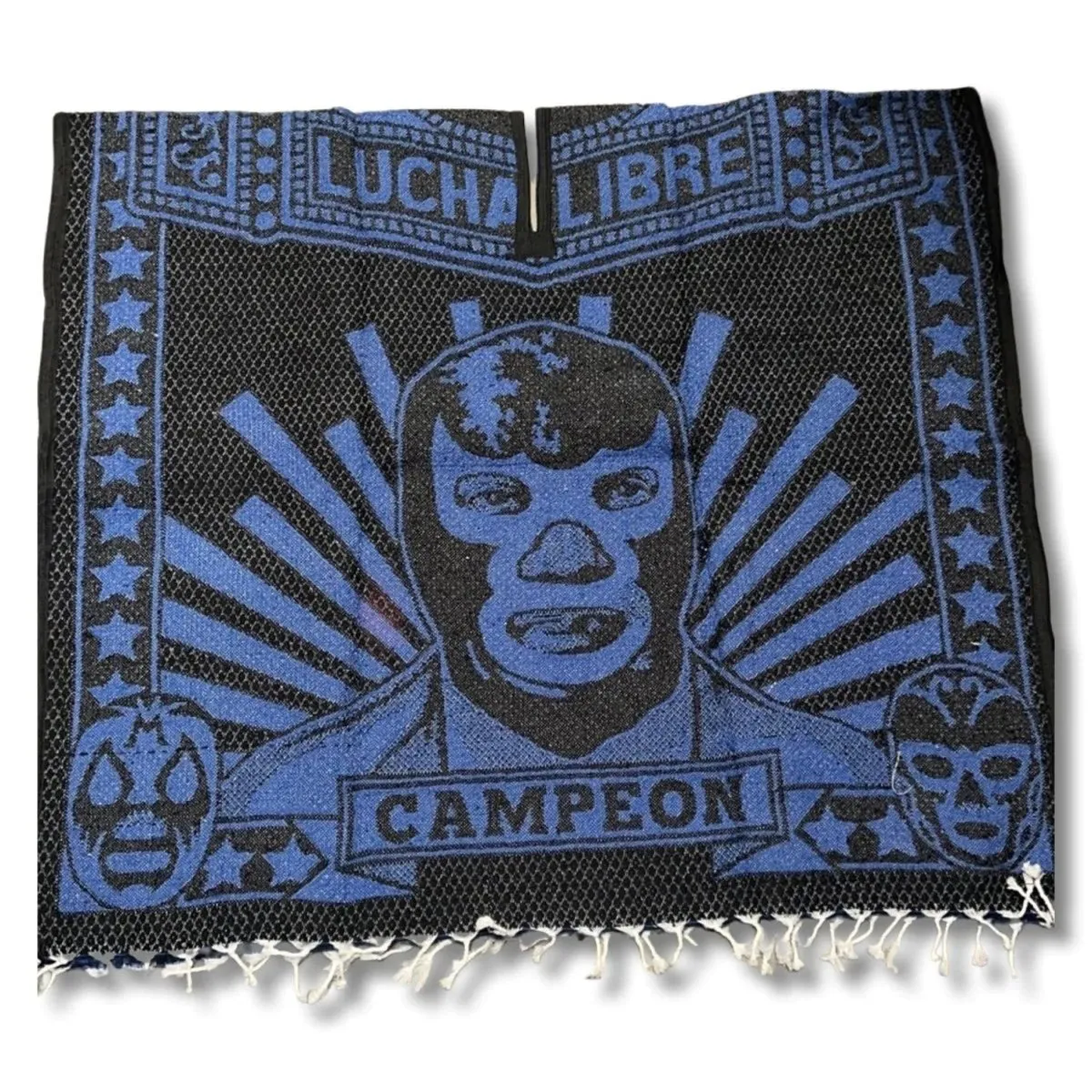 Poncho con Lucha Libre Bordado Doble Vista Artesanal imp-73131