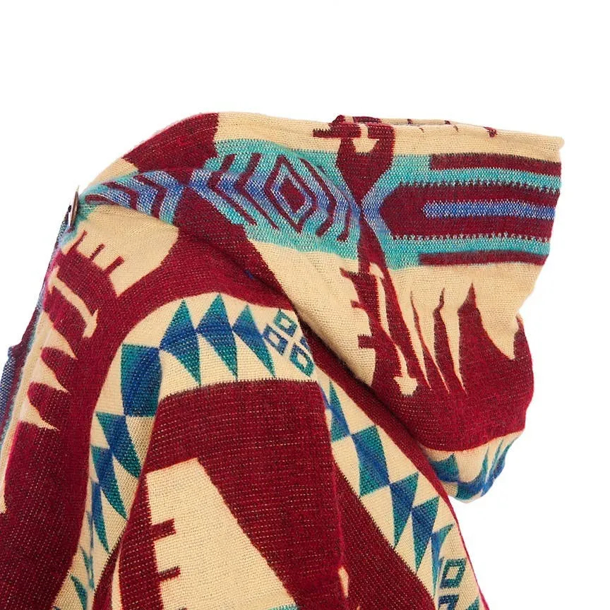 Poncho Quitu Red - Alpaca poncho