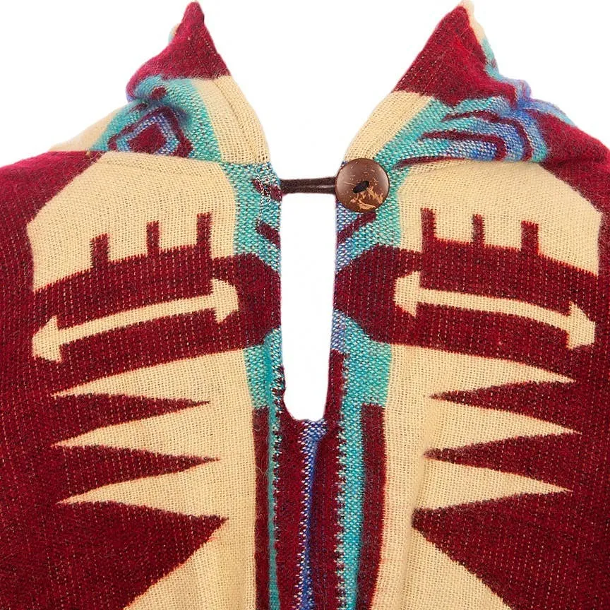 Poncho Quitu Red - Alpaca poncho