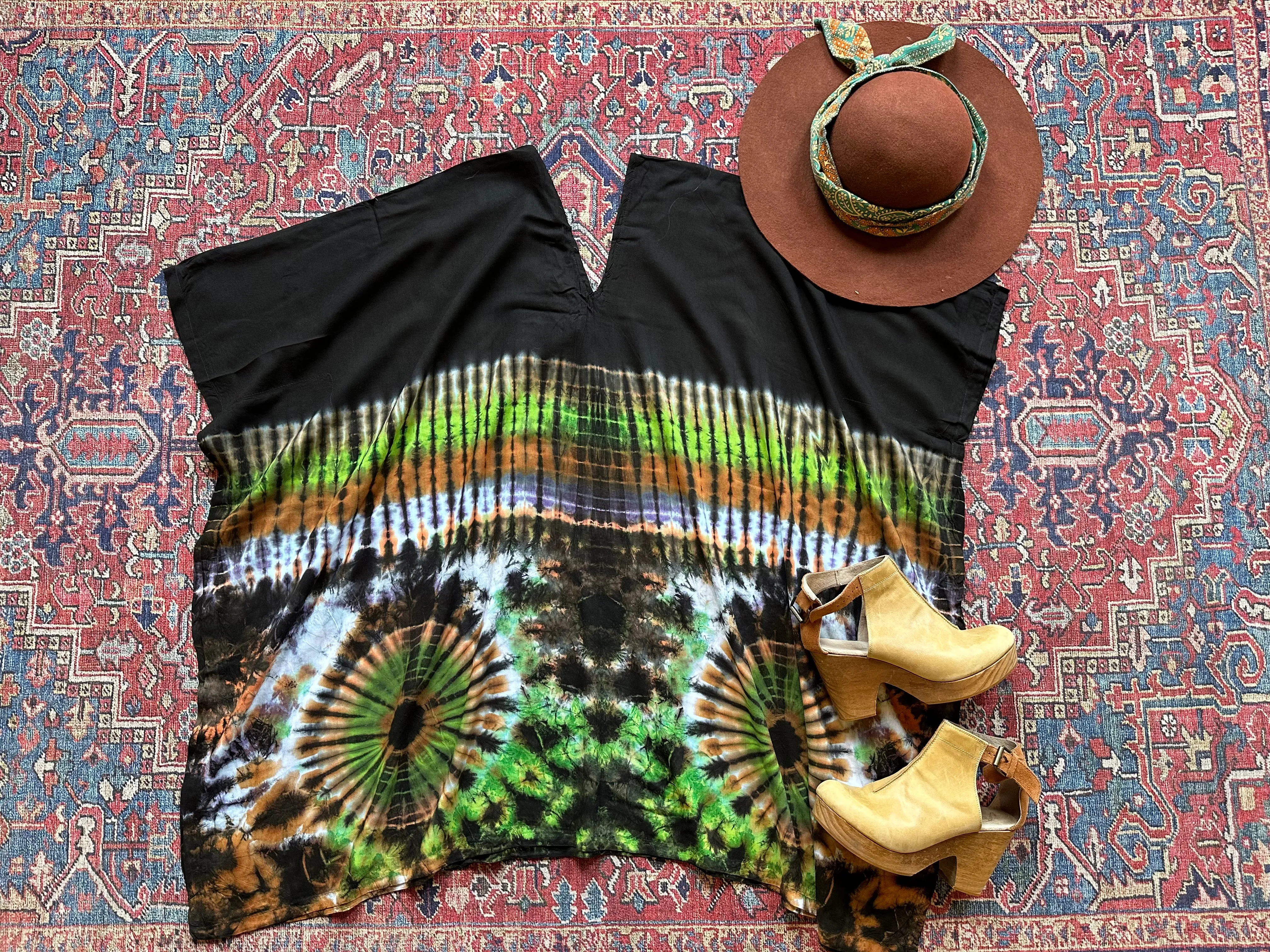 Raven Tie Dye Poncho Top
